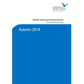 Learning Guide - Advanced Microeconomics (200442) - Autumn 2014