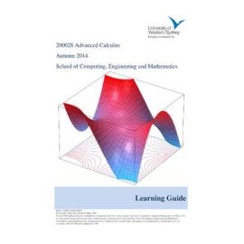 Learning Guide - Advanced Calculus (200028) - Autumn 2014