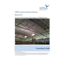 Learning Guide - Advanced Structural Design (300605) - Spring 2014