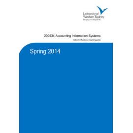 Learning Guide - Accounting Information Systems (200534) - Spring 2014