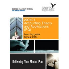 Learning Guide - Accounting Theory & Applications (PG) (200401) - Spring 2014