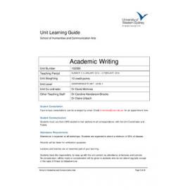 Learning Guide - Academic Writing (102080) - Summer 3 2014
