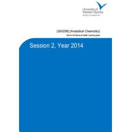 Learning Guide - Analytical Chemistry (300298) - 2H 2014