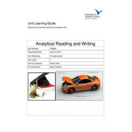 Learning Guide - Analytical Reading & Writing (100846) - Autumn 2014