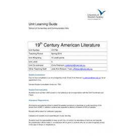 Learning Guide - 19th Century American Literature (101796) - Spring 2014
