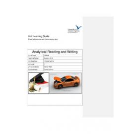 Learning Guide - Analytical Reading and Writing (100846) - Autumn 2014