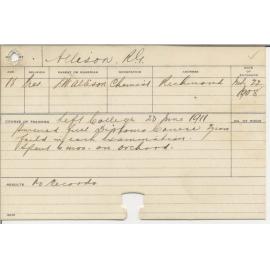 ALLISON, Reg G (Hawkesbury Diploma of Agriculture (HDA))