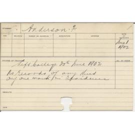 ANDERSON, F (Course Not Identified)