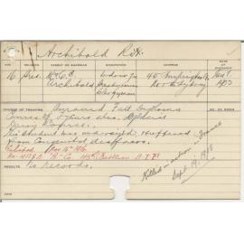 ARCHIBALD, R H (Hawkesbury Diploma of Agriculture (HDA) & Special Course - Dairy)