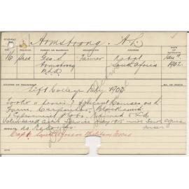 ARMSTRONG, Athol L (Series of Special Courses - Farm, Carpenter, Blacksmith, & Experimental Plots)