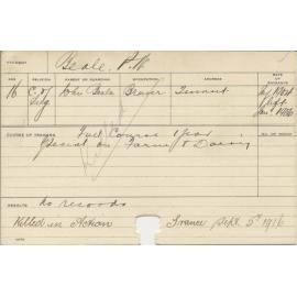 BEALE, P W (Hawkesbury Diploma of Agriculture (HDA) (First Year Certificate), Special Courses - Farm & Dairy)