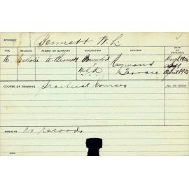 BENNETT, WL (Practical Courses)