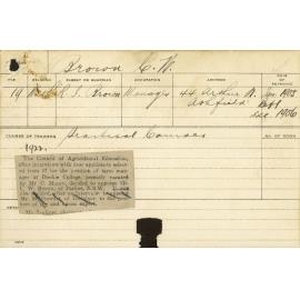 BROWN, CW (Known as General) (Practical courses)