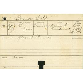 BROWN, Ernest D (Special courses)