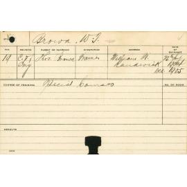 BROWN, WT (Special Courses)