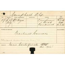 CAMPBELL, AC (Practical Course & Certificate - Farm)