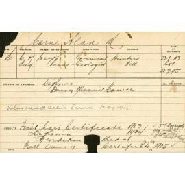 CARNE, Alan M (Hawkesbury Diploma of Agriculture (HDA) (Burdekin Medal) & Certificate - Dairy)