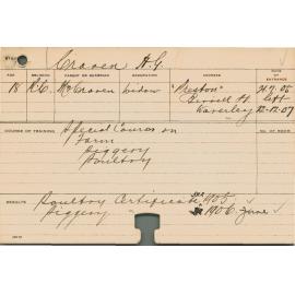 CRAVEN, HG (Certificate - Poultry & Piggery)