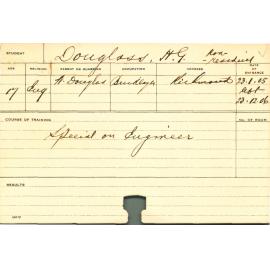 DOUGLASS, HG (Special Course - Engineer)