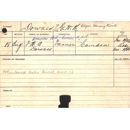 DOWNES, Edgar Henry Kirk (Course Not Identified)