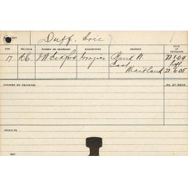 DUFF, Eric (Course Not Identified)