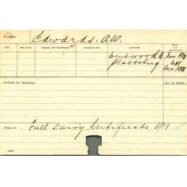 EDWARDS, AW (Certificate - Dairy)
