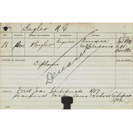 ENGLER, Numa G (Hawkesbury Diploma of Agriculture (HDA) - First Year Certificate & Practical Certificate - Farms, Dairy & Orchard)