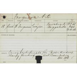 FERGUSON, AD (Certificate - Butter Making & Dairy)