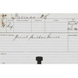 FREEMAN, HL (Special Course - Poultry)