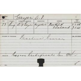 GAYER, OV (Short Course - Practical & Piggery)