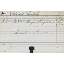 GLASS, Leslie (Practical Courses)