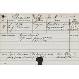 GLISSAN, Claude H (Practical, Special Course - Piggery & Dairy)