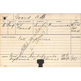 GOARD, Arthur B (Full Diploma Course)