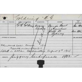 GOLDRING, M Gordon (Piggery Certificate)