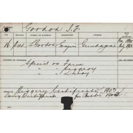 GORDON, JF (Special course - Dairy and Piggery & Farm)