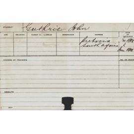 GUTHRIE, John (Course Not Identified)