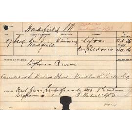 HADFIELD, JW (Diploma Course)