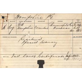 HAMPSHIRE, Percy George (Practical & Special Dairy Course)