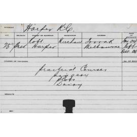 HARPER, KC (Practical courses - Piggery, Plots & Dairy)