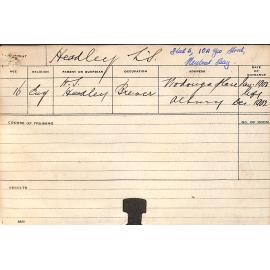 HEADLEY, LS (Course Not Identified)