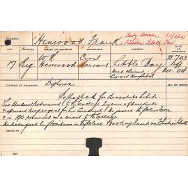 HENWOOD, Frank A (Diploma)