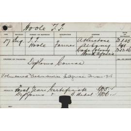 HOOLE, T Tamplin (Diploma)