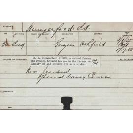 HUNGERFORD, EA (Short course - Dairy)