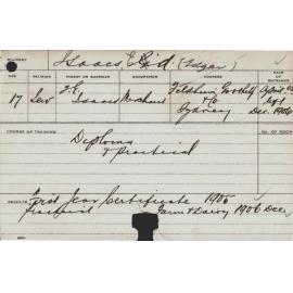 ISAACS, Edgar (Diploma & Practical)
