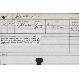 JOHNSTON, LH (Diploma?)