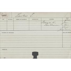 LAWLESS, E (Course Not Identified)