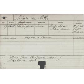 LANGLANDS, Edgar Robert (Diploma Course)