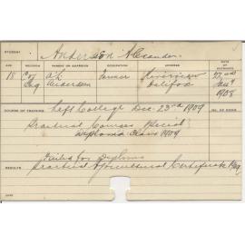 ANDERSSEN, Alexander (Certificate - Practical Agricultural)