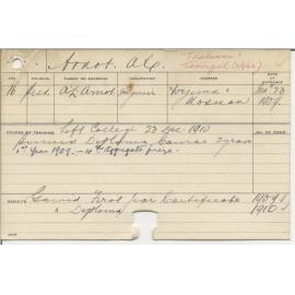 ARNOT, A C (Hawkesbury Diploma of Agriculture (HDA))