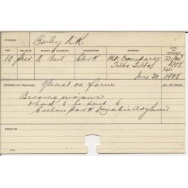 BAILEY, N R (Special Course - Farm)